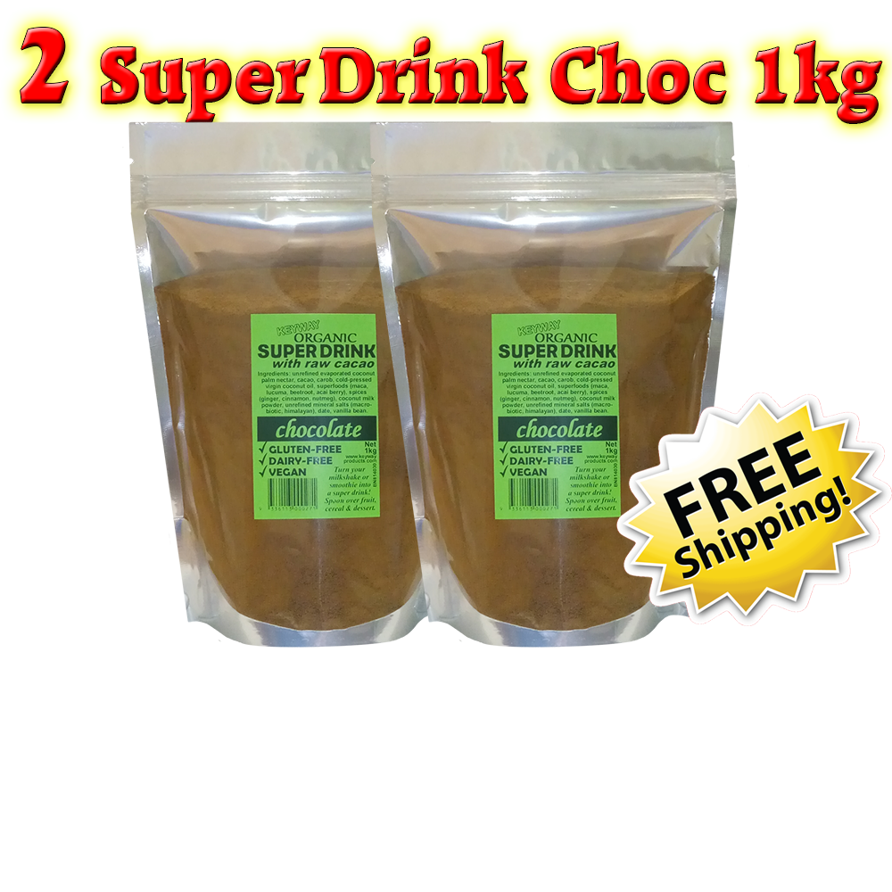 Keyway Organic SuperDrink Choc Cacao (2x 1kg) - FREE SHIPPING!